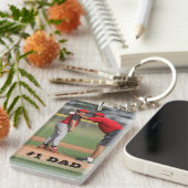 Twee op maat gesneden foto's #1 Pap Vader Cadeft Sleutelhanger (Voorkant Rechts)