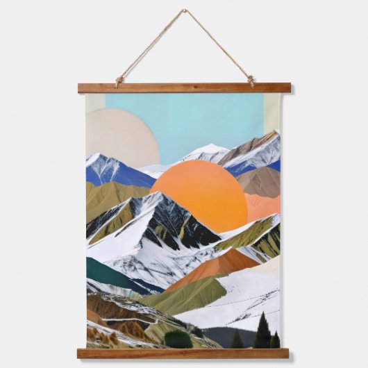 Twee opkomende zonnen hangend wandkleed (Voorkant)