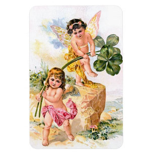 Twee opvallende vlinderkinderen magneet