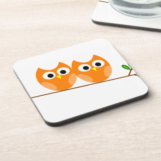 Twee Oranje Eigenaars in de Boom Onderzetter (Linkerzijde)