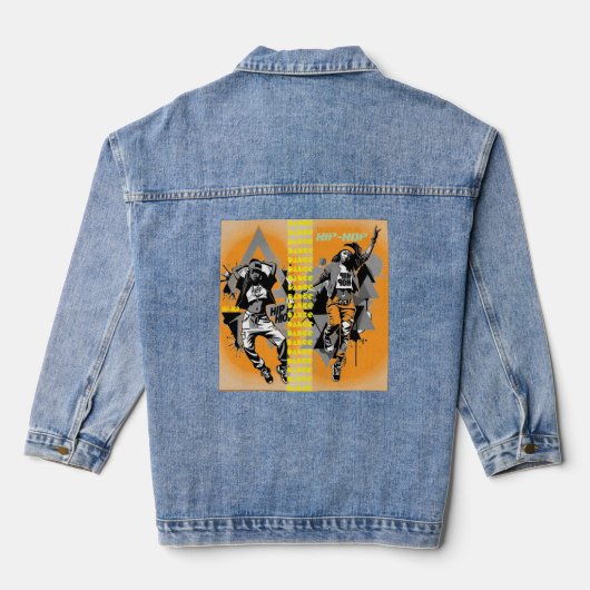 Twee Oranje heupdansers Denim Jacket (Achterkant)