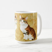 Twee Oranje katten op een gouden achtergrond Koffiemok (Voorkant rechts)