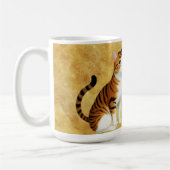 Twee Oranje katten op een gouden achtergrond Koffiemok (Links)