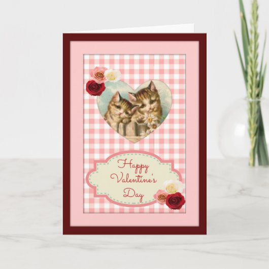 Twee  Oranje katten Valentijnsdag Kaart (Voorkant)