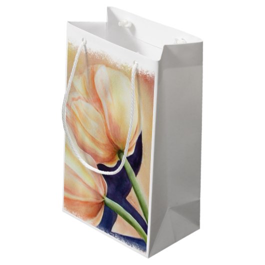 TWEE ORANJE TULIPS GIFT BAG KLEIN CADEAUZAKJE (Achterkant Gekanteld)