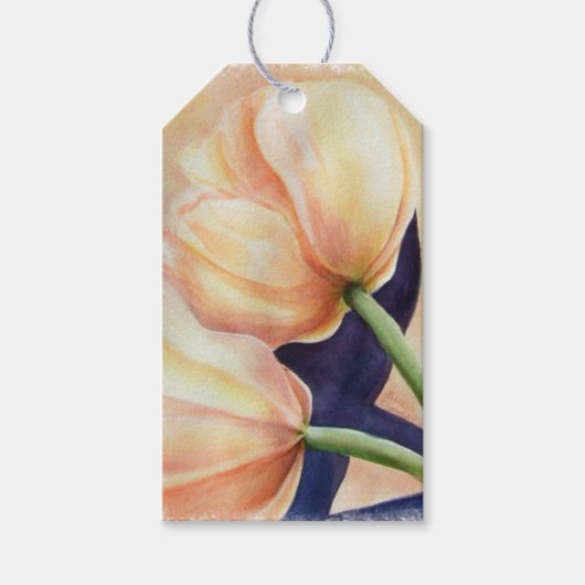 TWEE ORANJE TULIPS-LABELS CADEAULABEL (Voorkant)