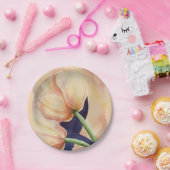 TWEE ORANJE TULIPS PAPIERBORD PAPIEREN BORDJE (Feest)