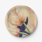 TWEE ORANJE TULIPS PAPIERBORD PAPIEREN BORDJE (Voorkant)