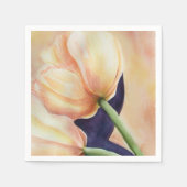 TWEE ORANJE TULIPS PAPIERNAPKINS SERVET (Voorkant)