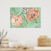 Twee oranje tulpen poster (Keuken)