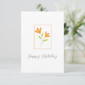 Twee Oranje Waterverf bloemen Kaart (Staand voorkant)