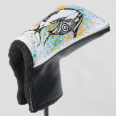 Twee Orca Whales Color Splash Golfheadcover (3/4 voorkant)