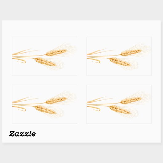 Twee oren tarwe rechthoekige sticker (Vel)