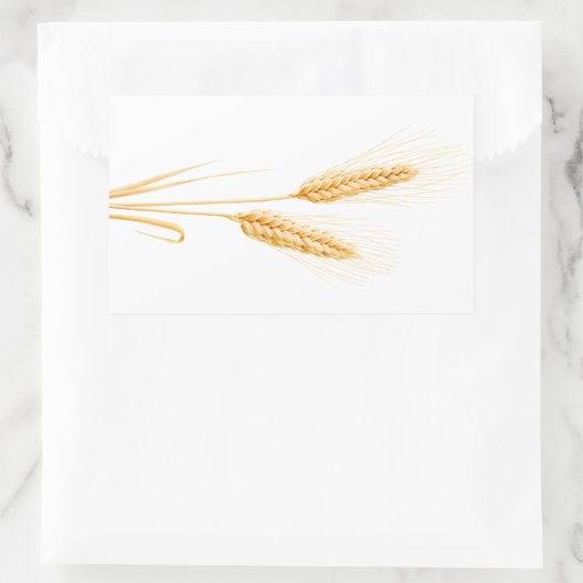 Twee oren tarwe rechthoekige sticker (Tas)