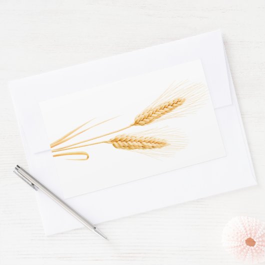 Twee oren tarwe rechthoekige sticker (Envelop)