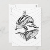 Twee Orka's Volwassen Kleuren Briefkaart (Voorkant / Achterkant)