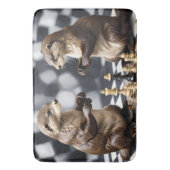 Twee otters die schaken, badmat (Voorkant Verticaal)