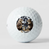 Twee otters die schaken, golfballen (Voorkant)