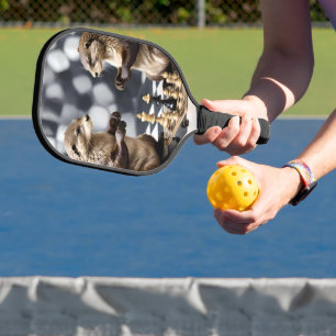 Twee otters die schaken, pickleball paddle