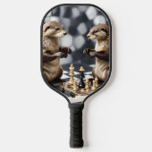 Twee otters die schaken, pickleball paddle (Voorkant)