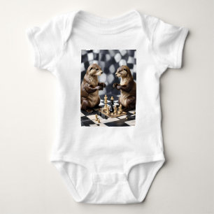 Twee otters die schaken, romper