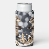 Twee otters die schaken, seltzer blikjeskoeler (Seltzer Voorkant)