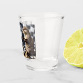 Twee otters die schaken, shot glas (Rechts)