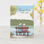 Twee oude dames op een bank kaart (Gele Bloem)