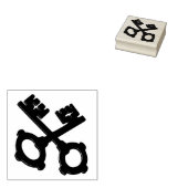 Twee oude sleutels silhouet kunst stempel (Gestempeld)