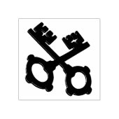 Twee oude sleutels silhouet kunst stempel (Afrduk)