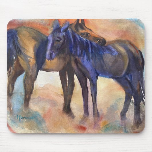 Twee oude vrienden Paard Computer Muismat Originel (Voorkant)