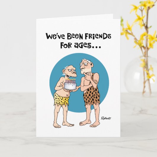 Twee oude vrienden verjaardag Kaart (Gele Bloem)