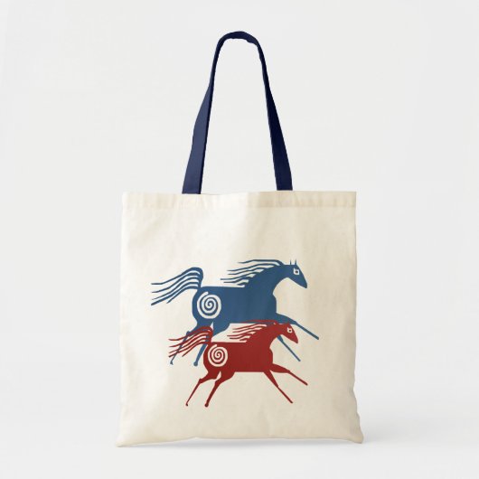 Twee ouderpaarden zak tote bag (Voorkant)