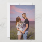 Twee Ouders Lavendel Foto Bruiloft Kaart (Achterkant)