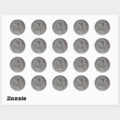 Twee ounce Osiris Silver Round Front Classic Ronde Sticker (Vel)