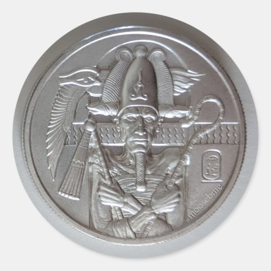 Twee ounce Osiris Silver Round Front Classic Ronde Sticker (Voorkant)