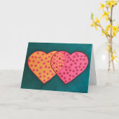 Twee overlappingen van het hart kaart (Gele Bloem)