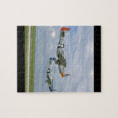 Twee P51-mosterdschappen vliegen door._WWII-vliegt Legpuzzel (Horizontaal)