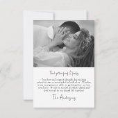 Twee paar B / W foto's bruiloft bericht dank u Bedankkaart (Achterkant)