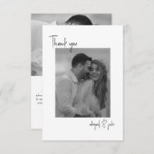 Twee paar B / W foto's bruiloft bericht dank u Bedankkaart (Voorkant / Achterkant)