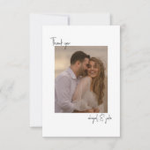 Twee paar foto's bruiloft bericht dank u bedankkaart (Voorkant)