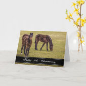 Twee paarden 50ste Jubileum Kaart (Gele Bloem)