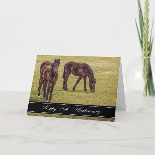 Twee paarden 50ste Jubileum Kaart (Voorkant)