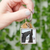 twee paarden aan de rand sleutelhanger (Hand)