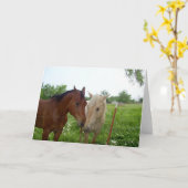 Twee paarden - Blank van binnen Kaart (Gele Bloem)