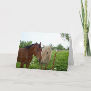 Twee paarden - Blank van binnen Kaart