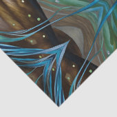 Twee Paarden Blauwgroen blauw groen bruin Tissuepapier (Detail)