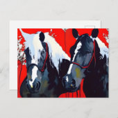 Twee paarden briefkaart (Voorkant / Achterkant)