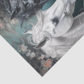 Twee paarden die elkaar liefdevol aankijken met bl tissuepapier (Detail)