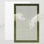 Twee paarden die gras eten briefpapier (Voorkant / Achterkant)